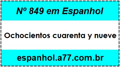 Nº 849 em Espanhol