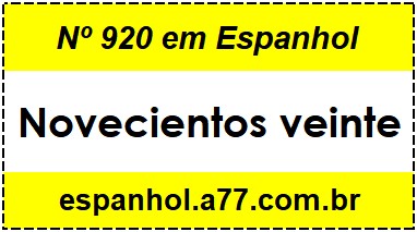 Nº 920 em Espanhol