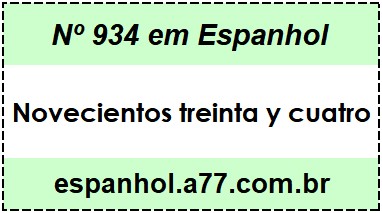 Nº 934 em Espanhol