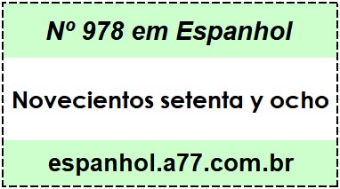 Nº 978 em Espanhol