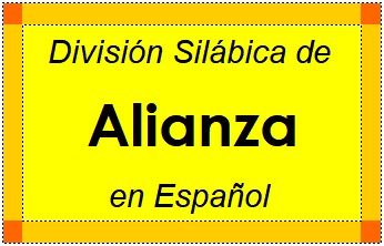Divisão Silábica de Alianza em Espanhol