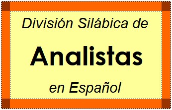 Divisão Silábica de Analistas em Espanhol