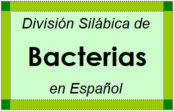 Divisão Silábica de Bacterias em Espanhol