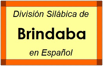 División Silábica de Brindaba en Español