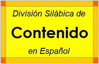 Divisão Silábica de Contenido em Espanhol