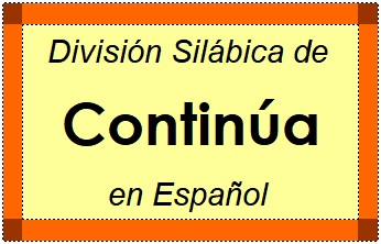 Divisão Silábica de Continúa em Espanhol