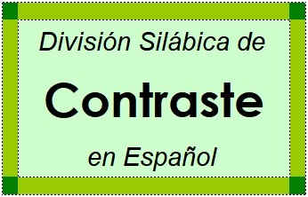 Divisão Silábica de Contraste em Espanhol