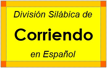 Divisão Silábica de Corriendo em Espanhol