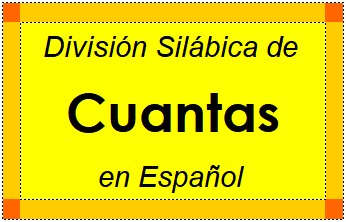 Divisão Silábica de Cuantas em Espanhol