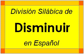 División Silábica de Disminuir en Español