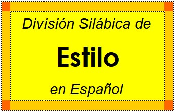 Divisão Silábica de Estilo em Espanhol