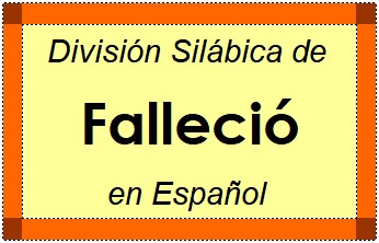 Divisão Silábica de Falleció em Espanhol