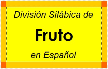División Silábica de Fruto en Español
