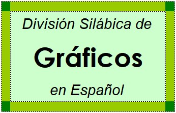Divisão Silábica de Gráficos em Espanhol