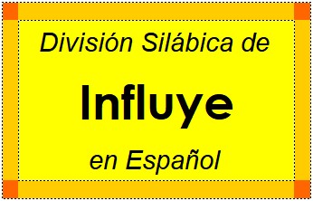 Divisão Silábica de Influye em Espanhol