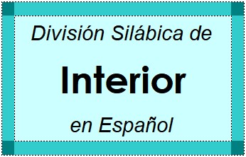 Divisão Silábica de Interior em Espanhol