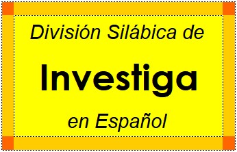 Divisão Silábica de Investiga em Espanhol