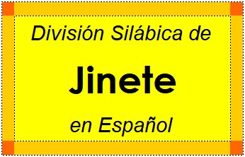 Divisão Silábica de Jinete em Espanhol