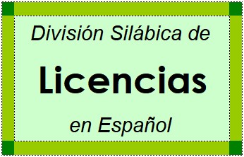 Divisão Silábica de Licencias em Espanhol