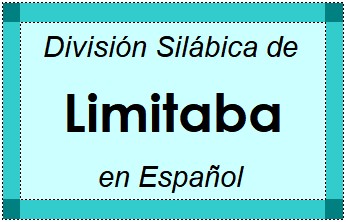 División Silábica de Limitaba en Español