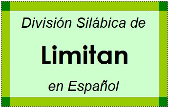 División Silábica de Limitan en Español