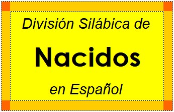 Divisão Silábica de Nacidos em Espanhol