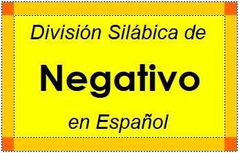 Divisão Silábica de Negativo em Espanhol