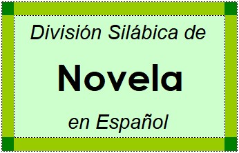 División Silábica de Novela en Español