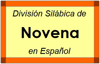 Divisão Silábica de Novena em Espanhol