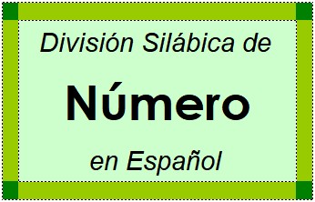 División Silábica de Número en Español