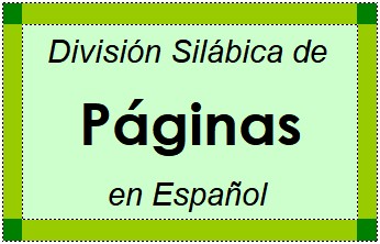 División Silábica de Páginas en Español