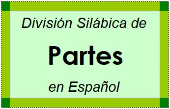 División Silábica de Partes en Español
