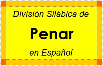 Divisão Silábica de Penar em Espanhol