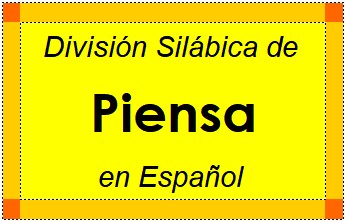 Divisão Silábica de Piensa em Espanhol