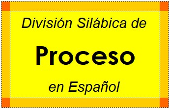 Divisão Silábica de Proceso em Espanhol