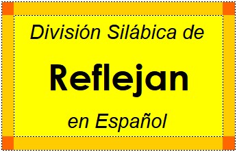 División Silábica de Reflejan en Español