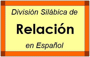Divisão Silábica de Relación em Espanhol