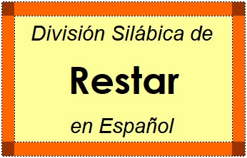 Divisão Silábica de Restar em Espanhol