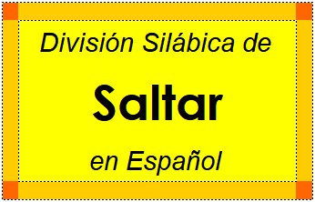 Divisão Silábica de Saltar em Espanhol