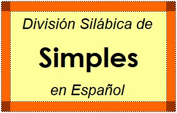 Divisão Silábica de Simples em Espanhol
