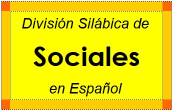Divisão Silábica de Sociales em Espanhol