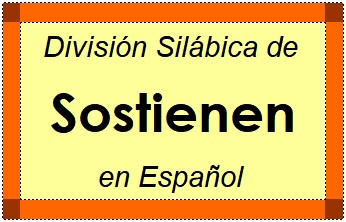 Divisão Silábica de Sostienen em Espanhol