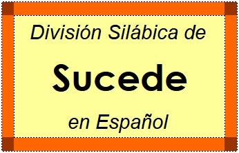 División Silábica de Sucede en Español