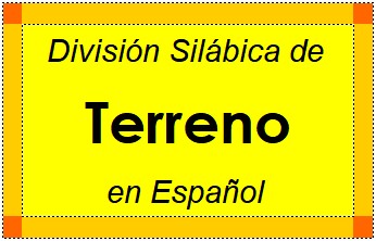 División Silábica de Terreno en Español
